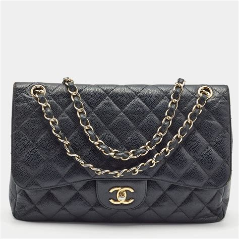 chanel classic double flap bag quilted caviar jumbo|The Ultimate Chanel Flap Guide .